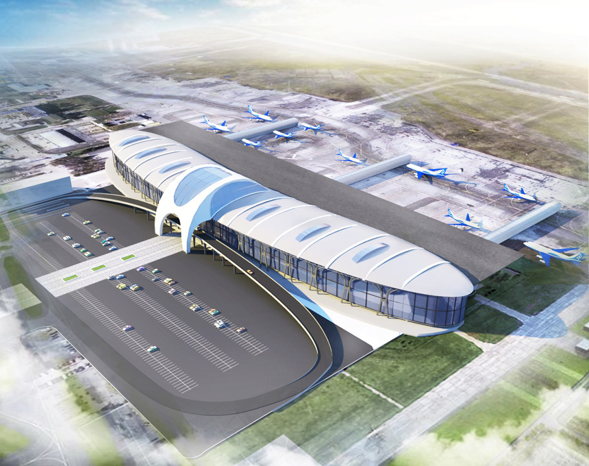 Эскизный проект реконструкции аэропорта Толмачево. Проектная организация: «АкадемСтрой»