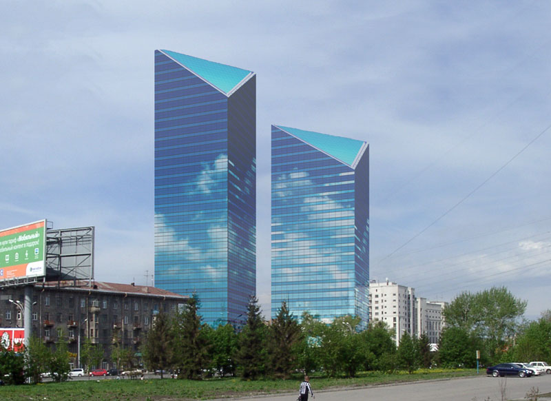 Проект торгово-развлекательного центра с гостиницей и административным зданием Sky Sity. Новосибирск. Проектная организация: «АкадемСтройИнвест»